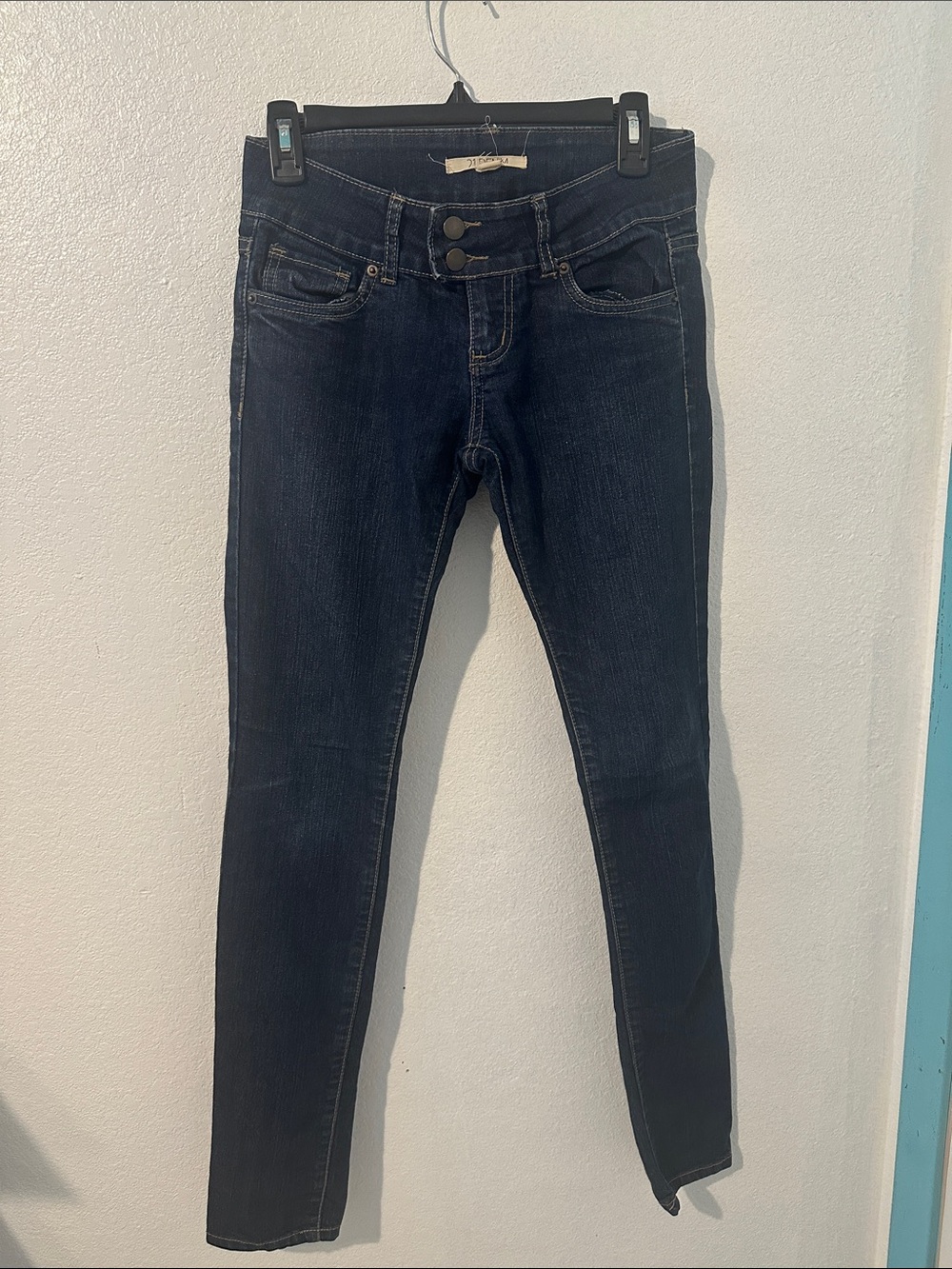 Forever 21 Dark Blue High-Rise Skinny Jeans - Women's